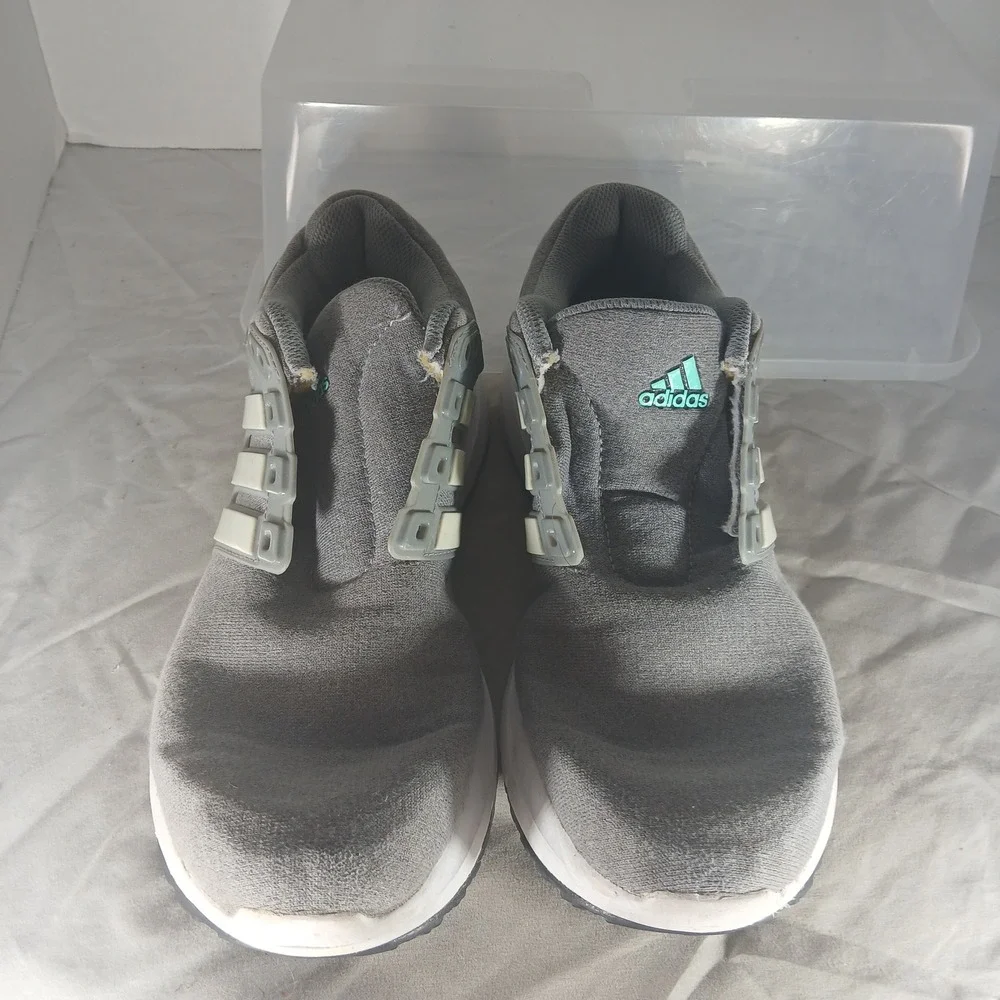 Adidas Energy‎ Falcon Womens 7.5 Grey White Teal Cloudfoam Running Shoes BB3170